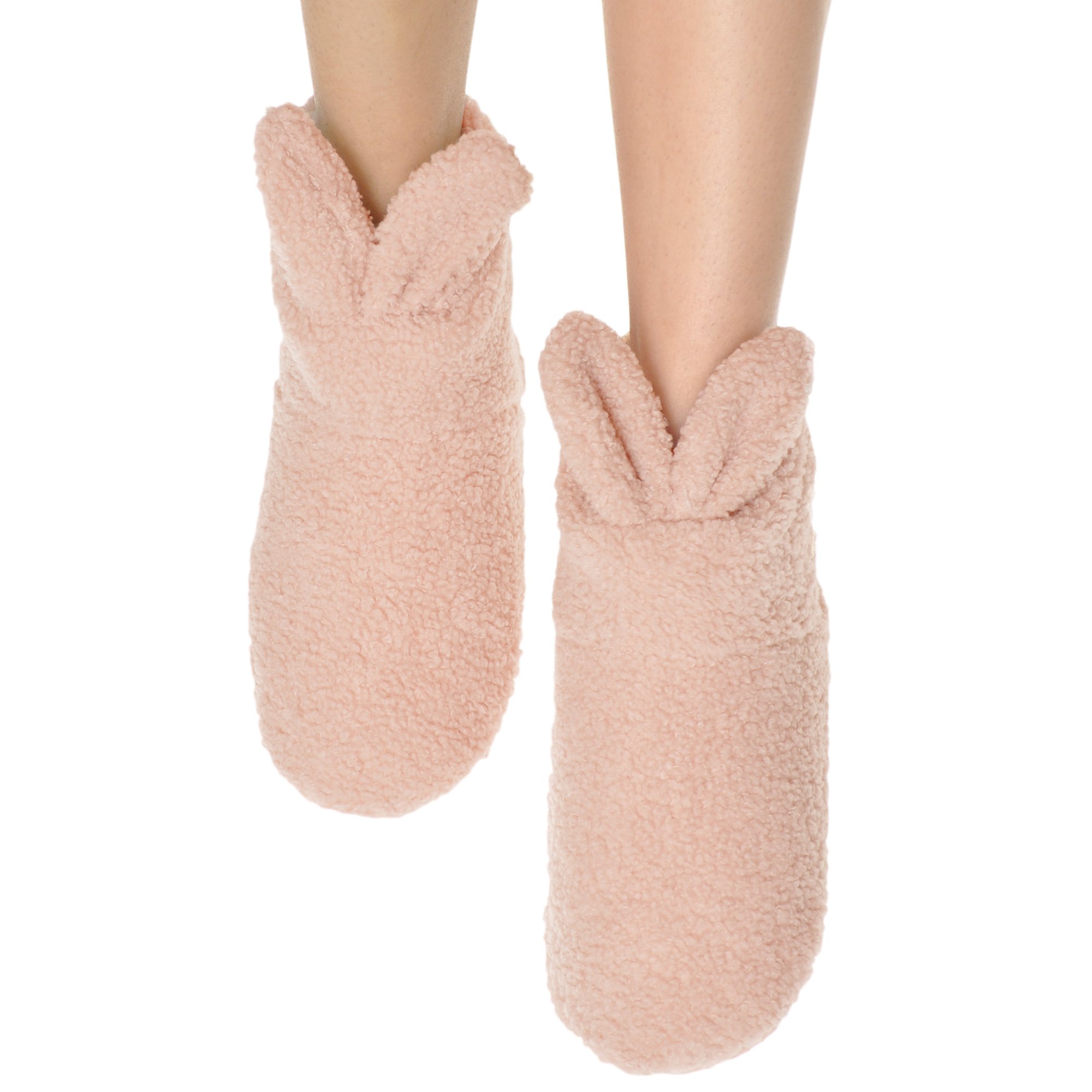 Angelina 1 or 6 Pairs Sherpa-Lined Rabbit Indoor Boots with Non-Slip Bottom - Image 3