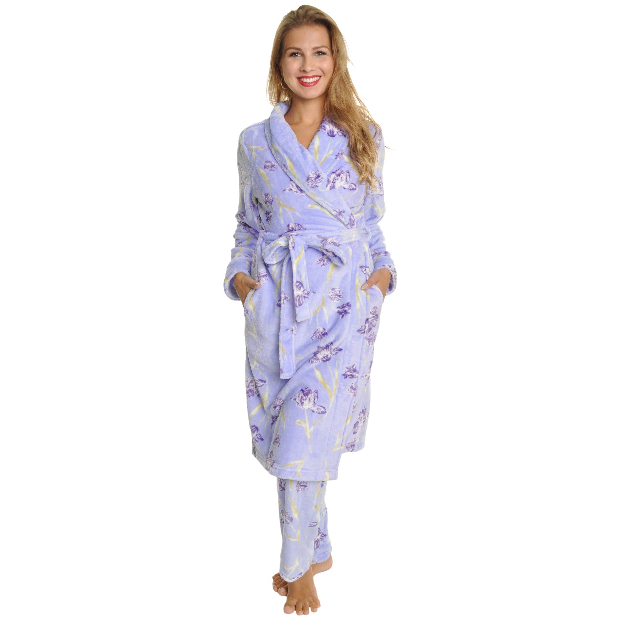 Angelina Plush Mix-and-Match Bed Jacket Pants Robe Lounge/Sleepwear - Sold Separately - Image 3