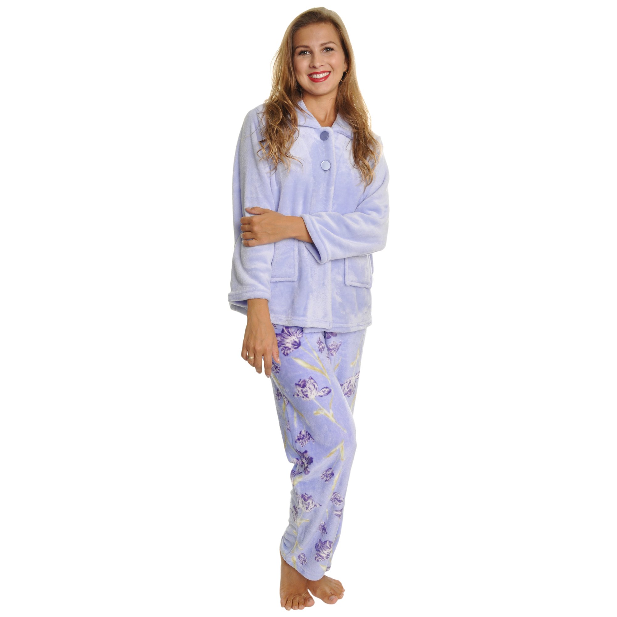 Angelina Plush Mix-and-Match Bed Jacket Pants Robe Lounge/Sleepwear - Sold Separately - Image 4