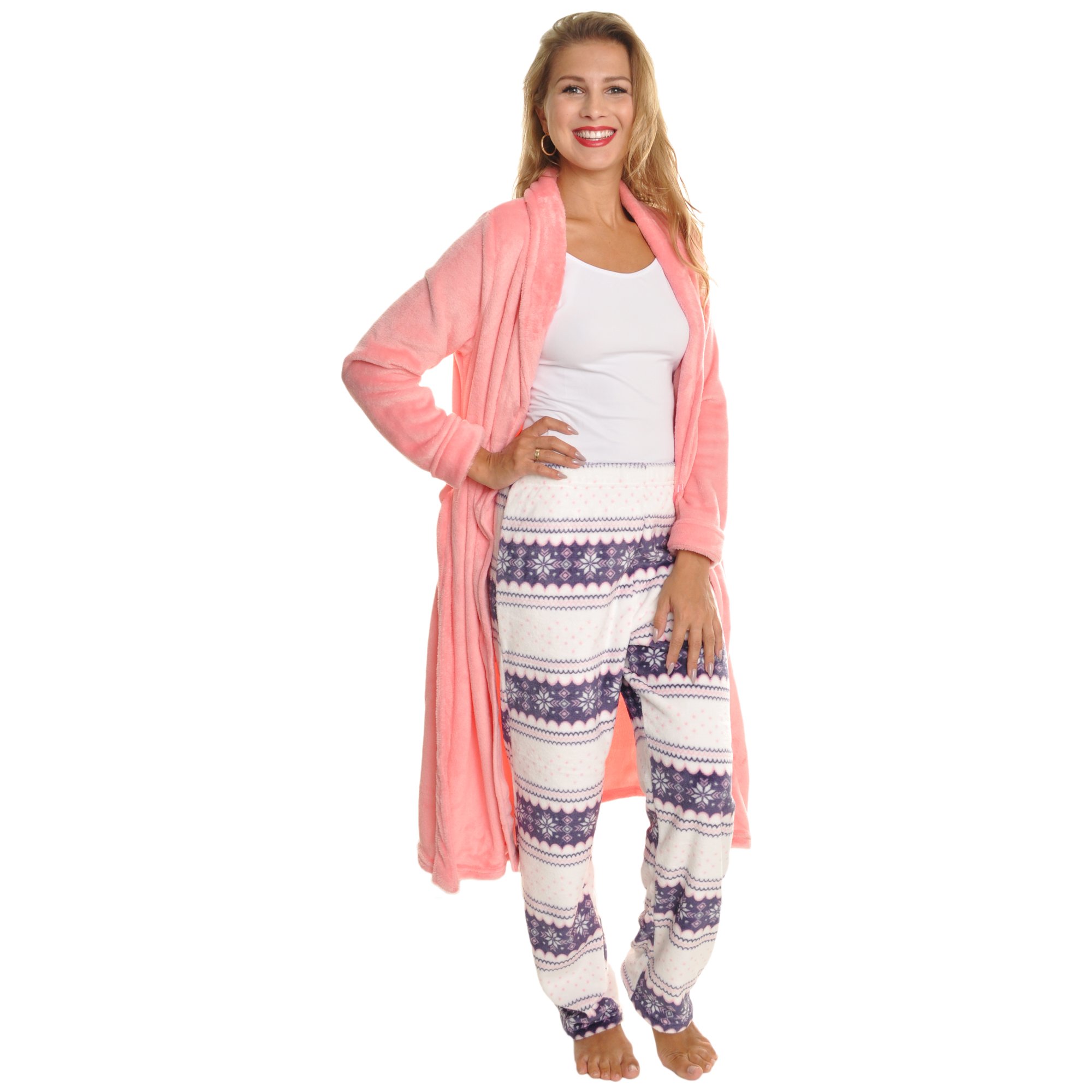 Angelina Plush Mix-and-Match Bed Jacket Pants Robe Lounge/Sleepwear - Sold Separately - Image 3