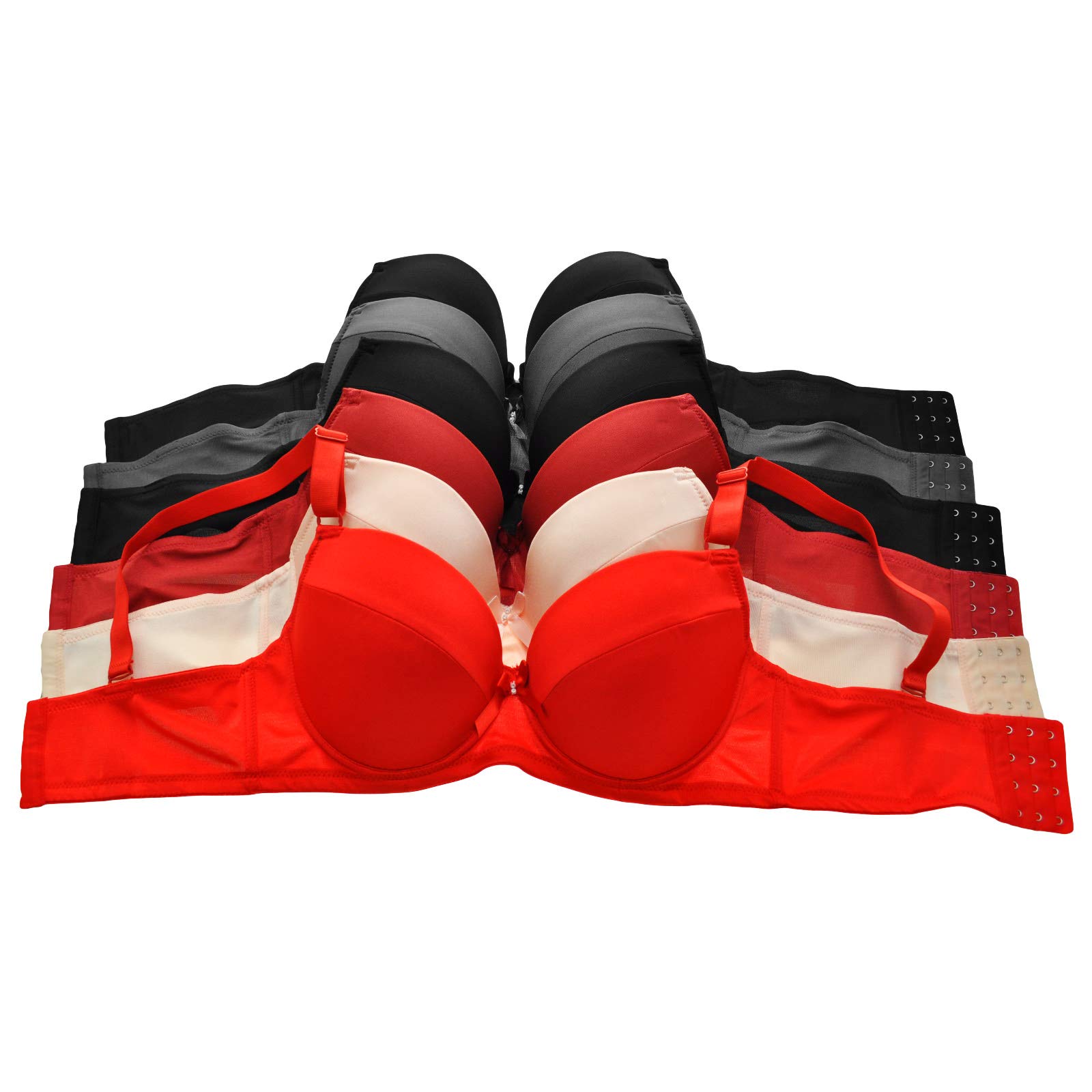 Angelina Wired Plus Size Demi-Cup Bras with Convertible Straps (6-Pack) - Image 5