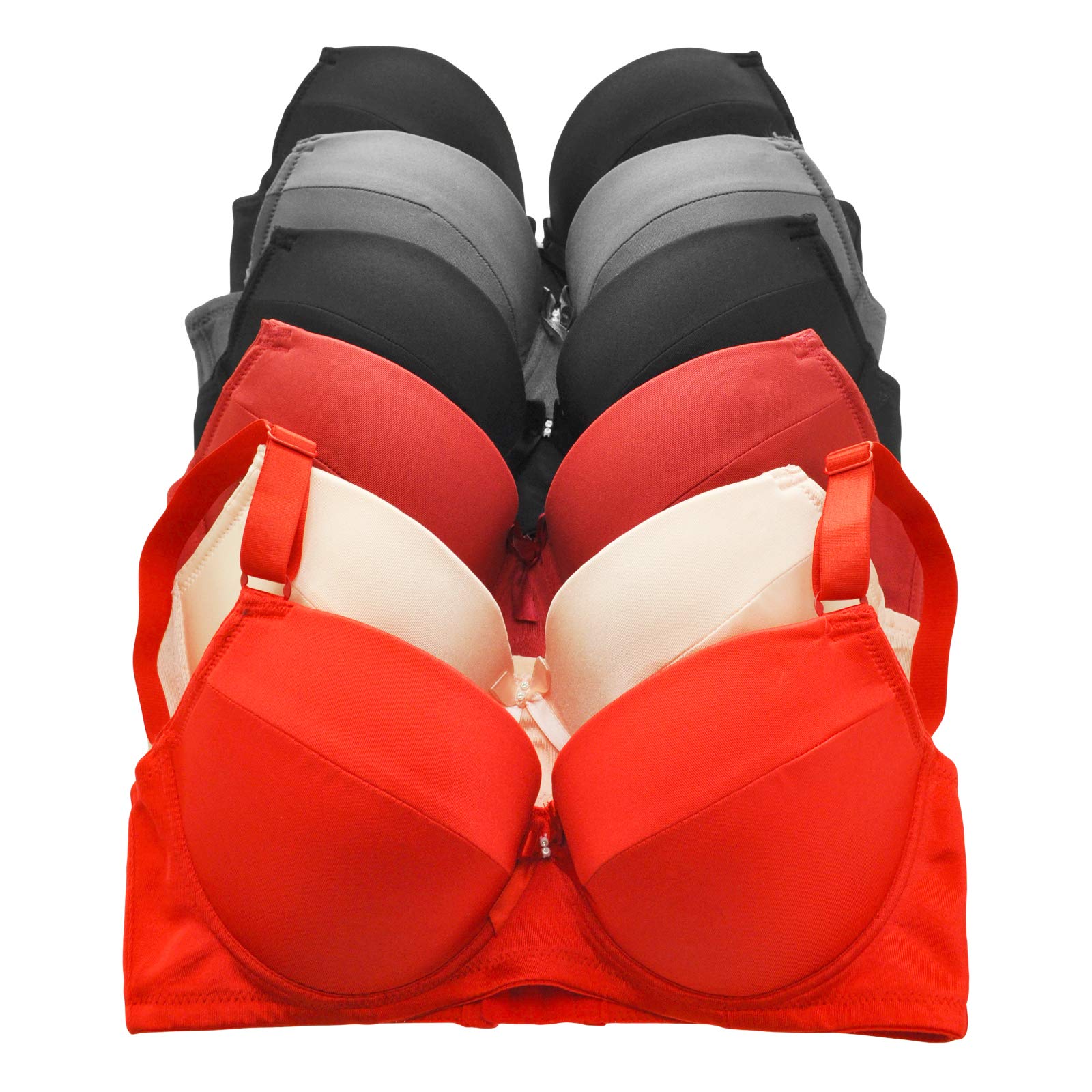 Angelina Wired Plus Size Demi-Cup Bras with Convertible Straps (6-Pack) - Image 6