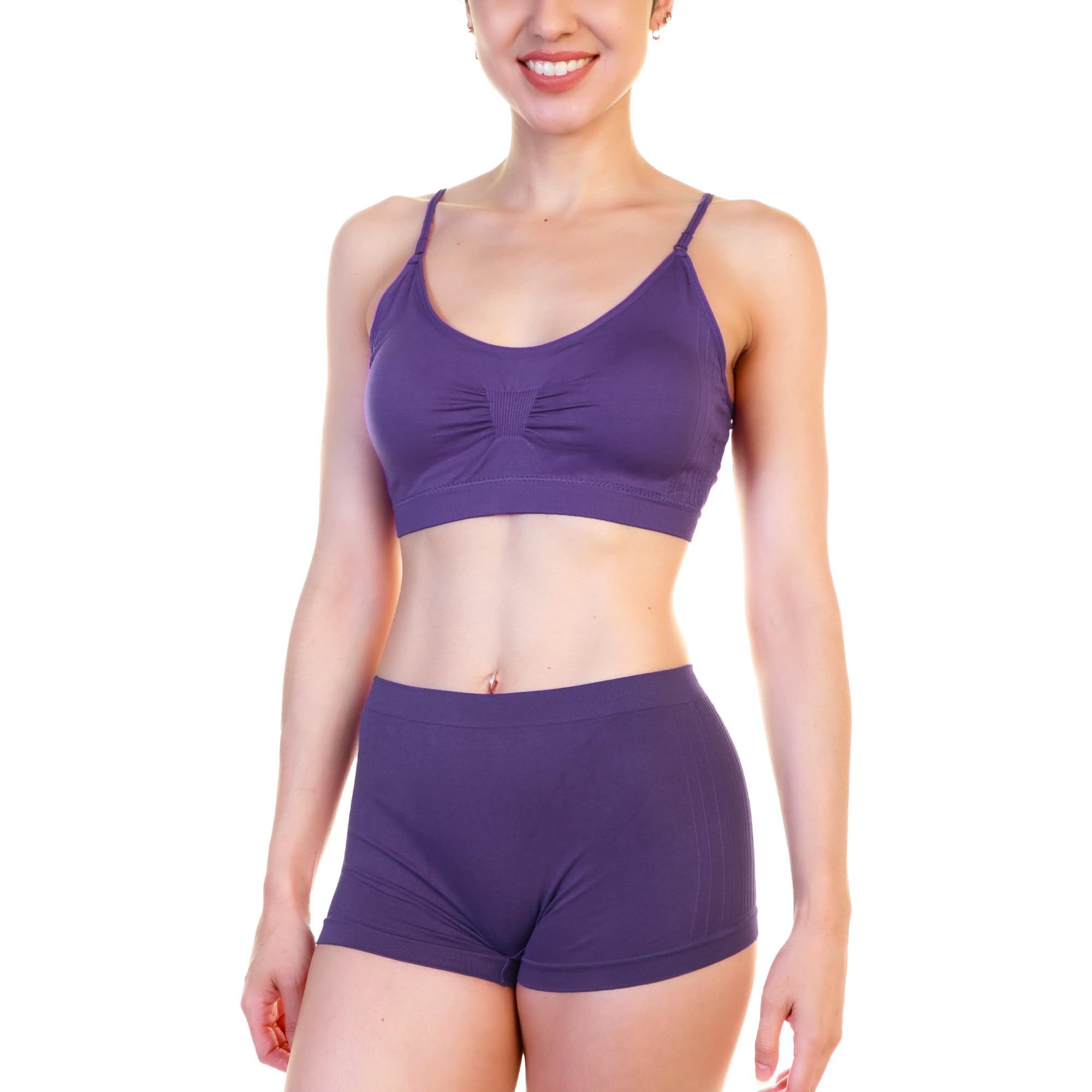 Angelina Women's Coordinating Seamless Wireless Bralette with Removable Pads and Boxer Panties (Sold Separately) - Image 5