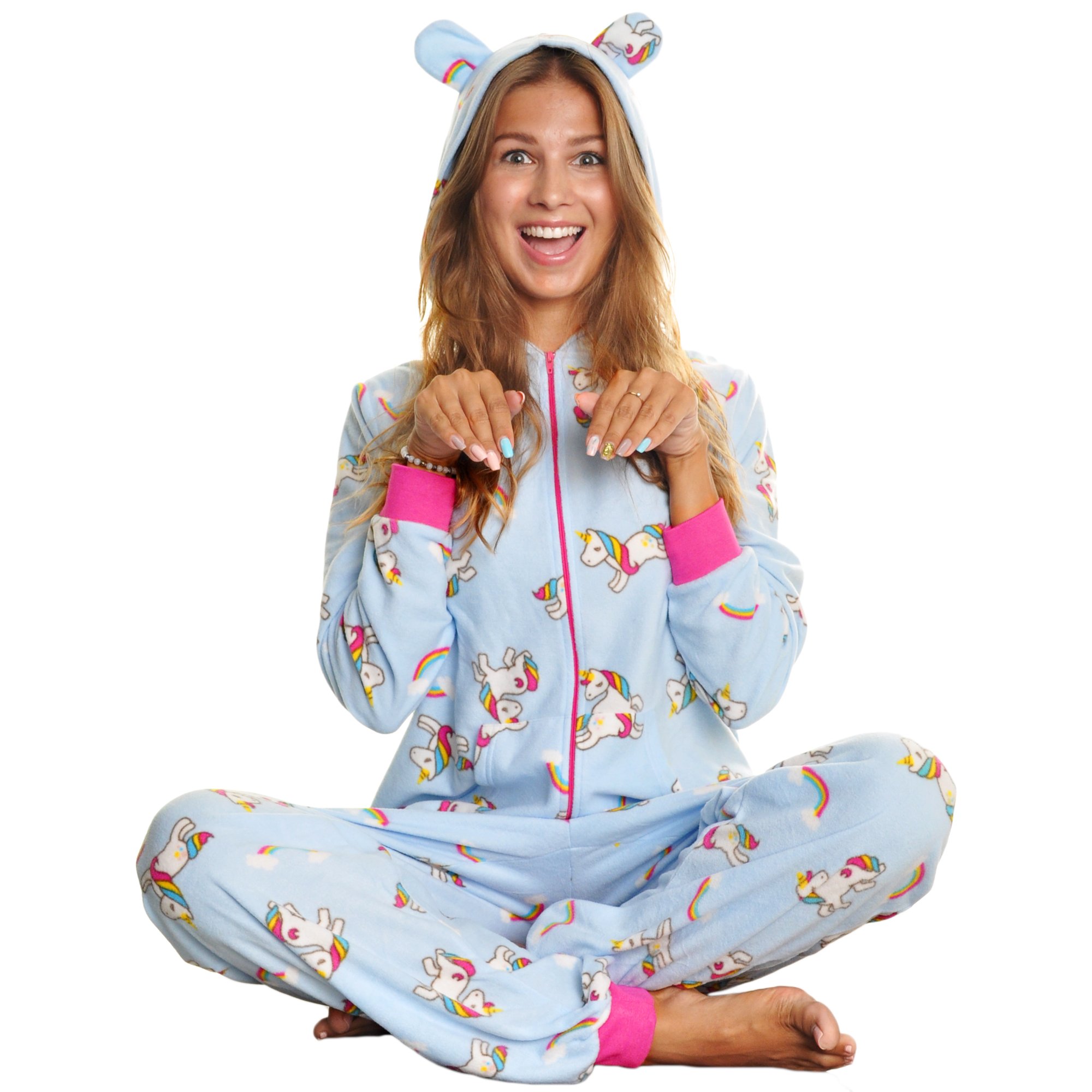 Angelina Women's & Kid's Fleece Novelty One-Piece Hooded Pajamas (Sold Separately) - Image 3