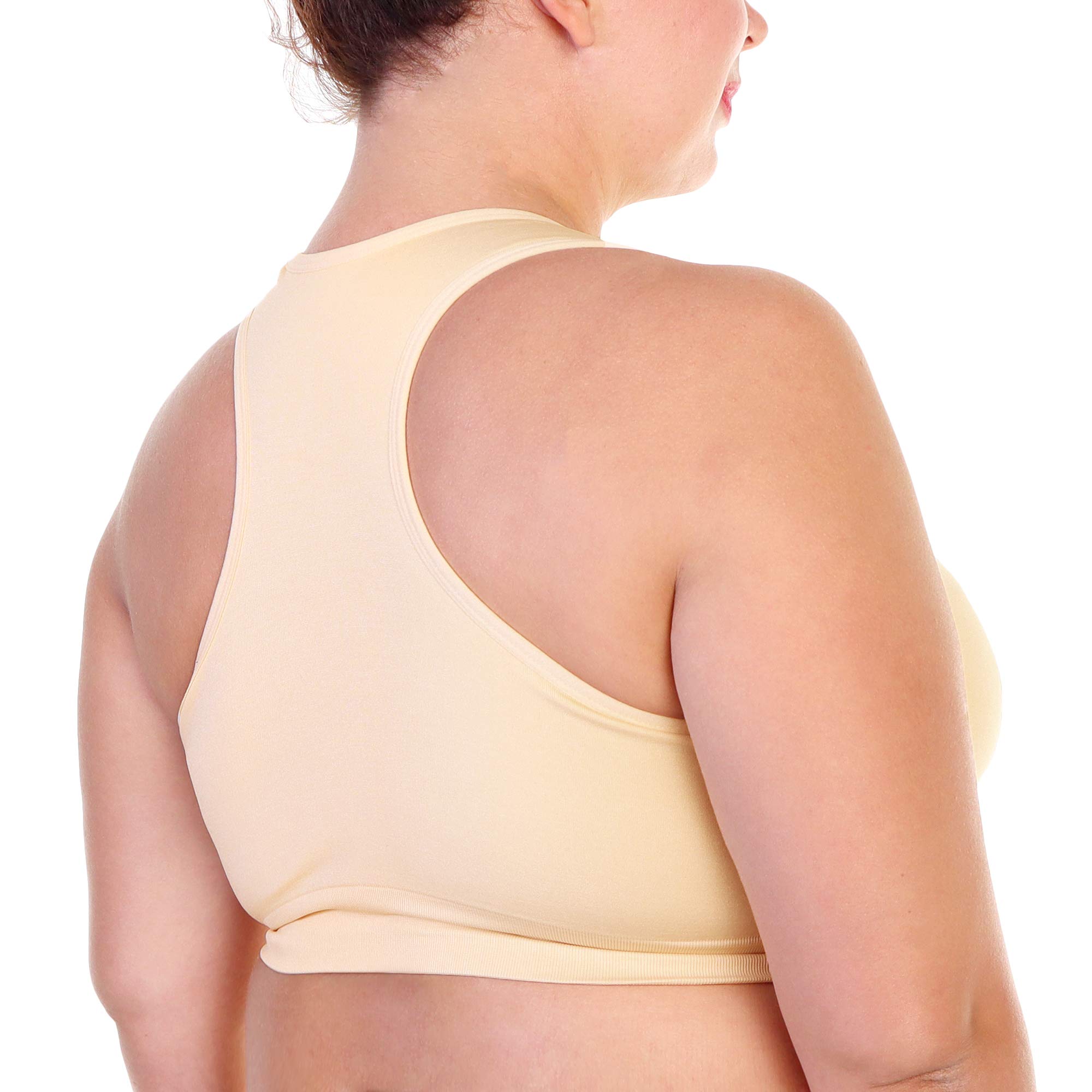 Angelina Women's Seamless Extended Size Bra with Hook-and-Eye or Zip-Up Front Closure (3-Pack) - Image 4