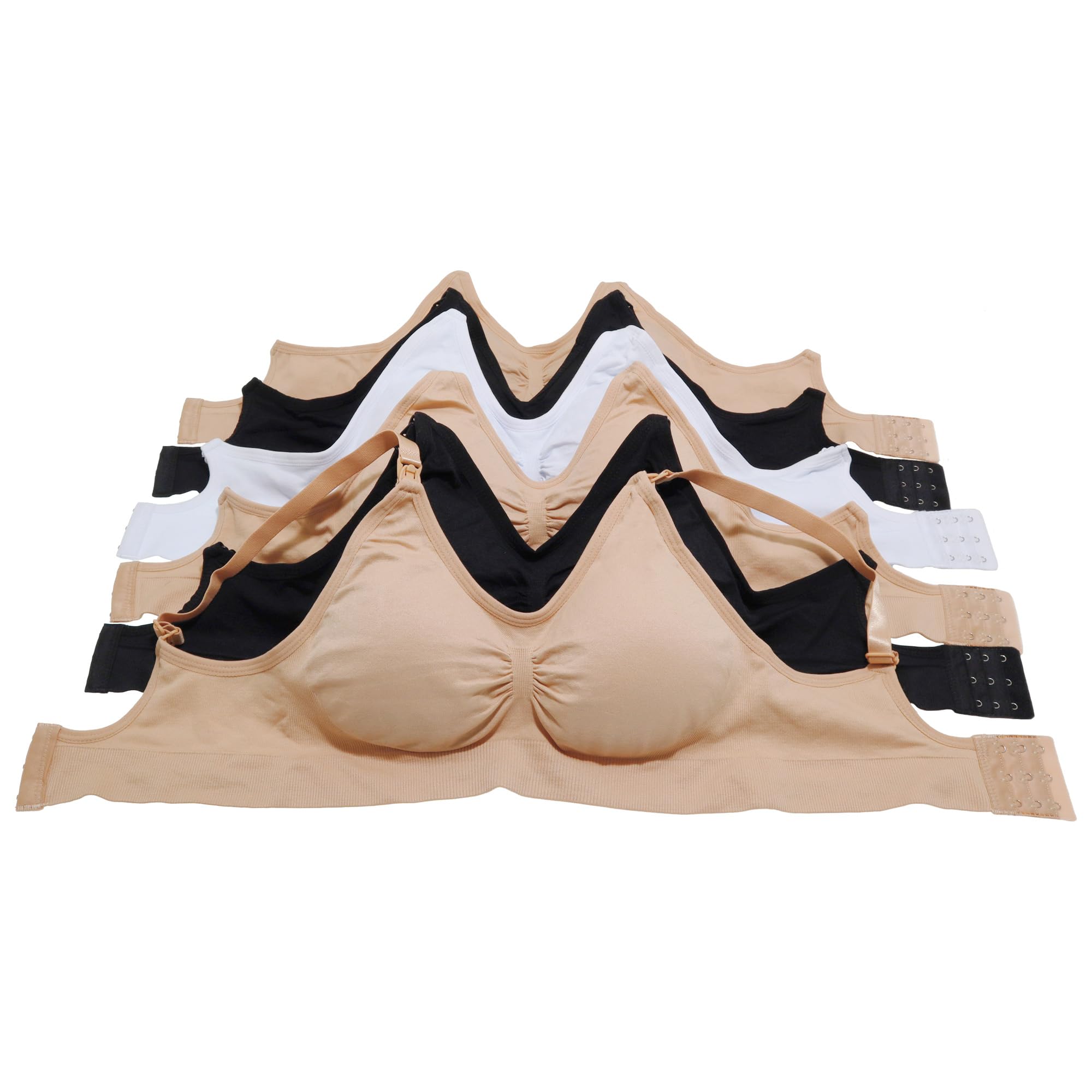 Angelina Women's Seamless Nursing Bras with Ruched Cups (6-Pack) - Image 6