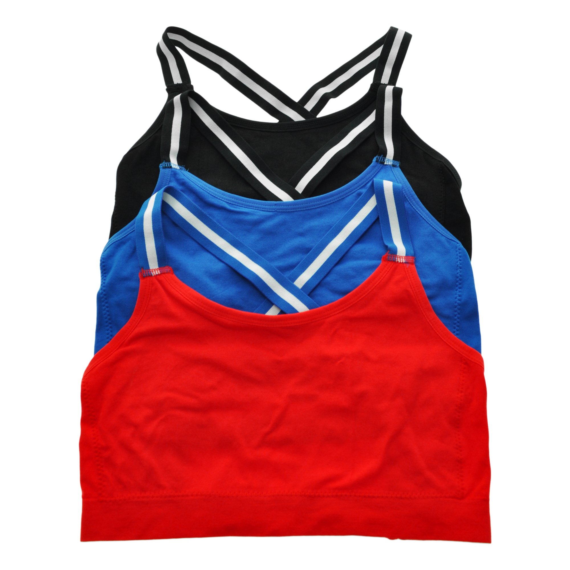 Angelina Women's Seamless Strappy-Back Sports Bras S-XL (3-Pack) - Image 5