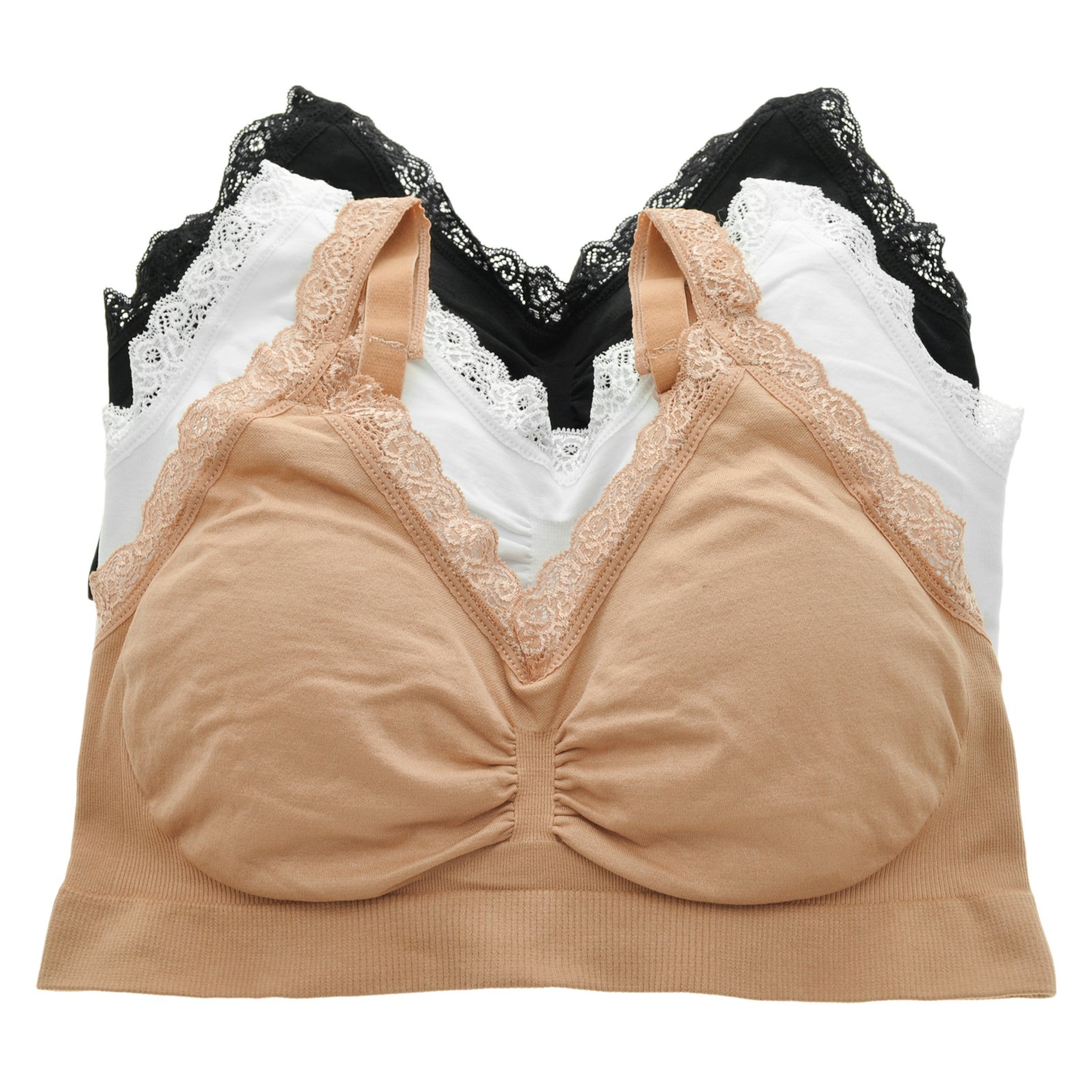 Angelina Women's Seamless U-Back Bralette with Adjustable Straps (3 or 6 Pack) - Image 6