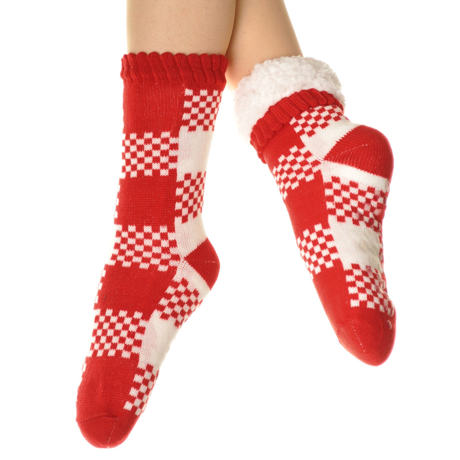 Angelina Women's Sherpa-Lined Thermal Christmas Slipper Socks with Gift Tags - Image 6