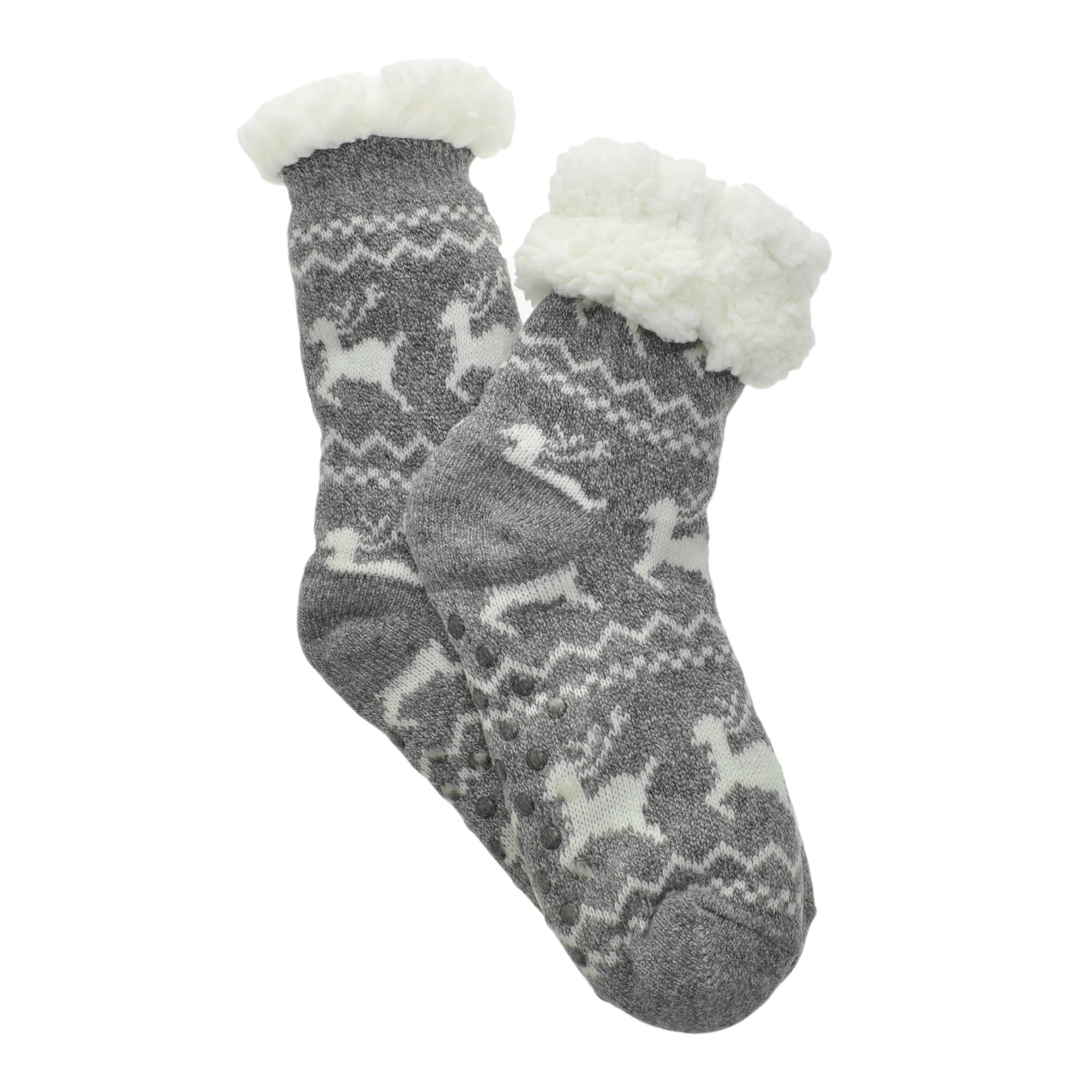 Angelina Women's Sherpa-Lined Thermal Christmas Slipper Socks with Gift Tags - Image 3