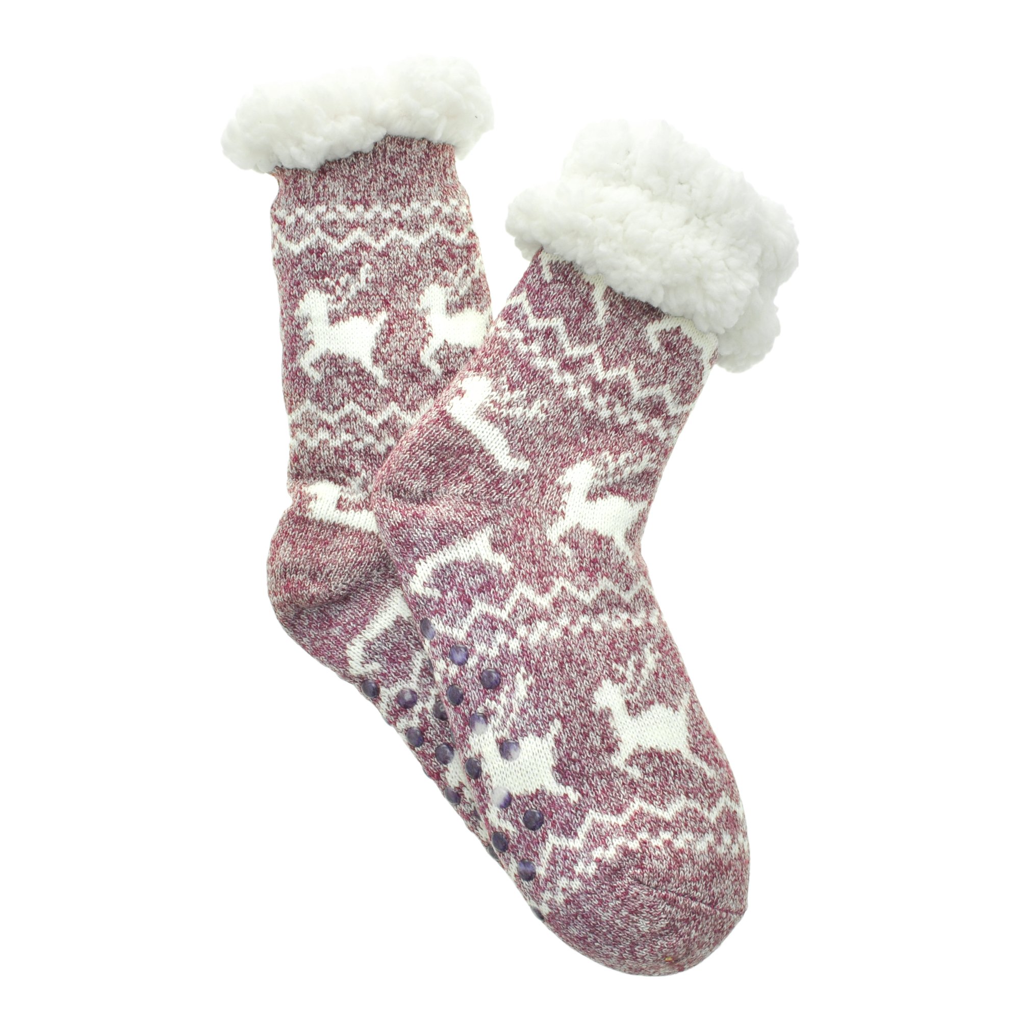 Angelina Women's Sherpa-Lined Thermal Christmas Slipper Socks with Gift Tags - Image 5