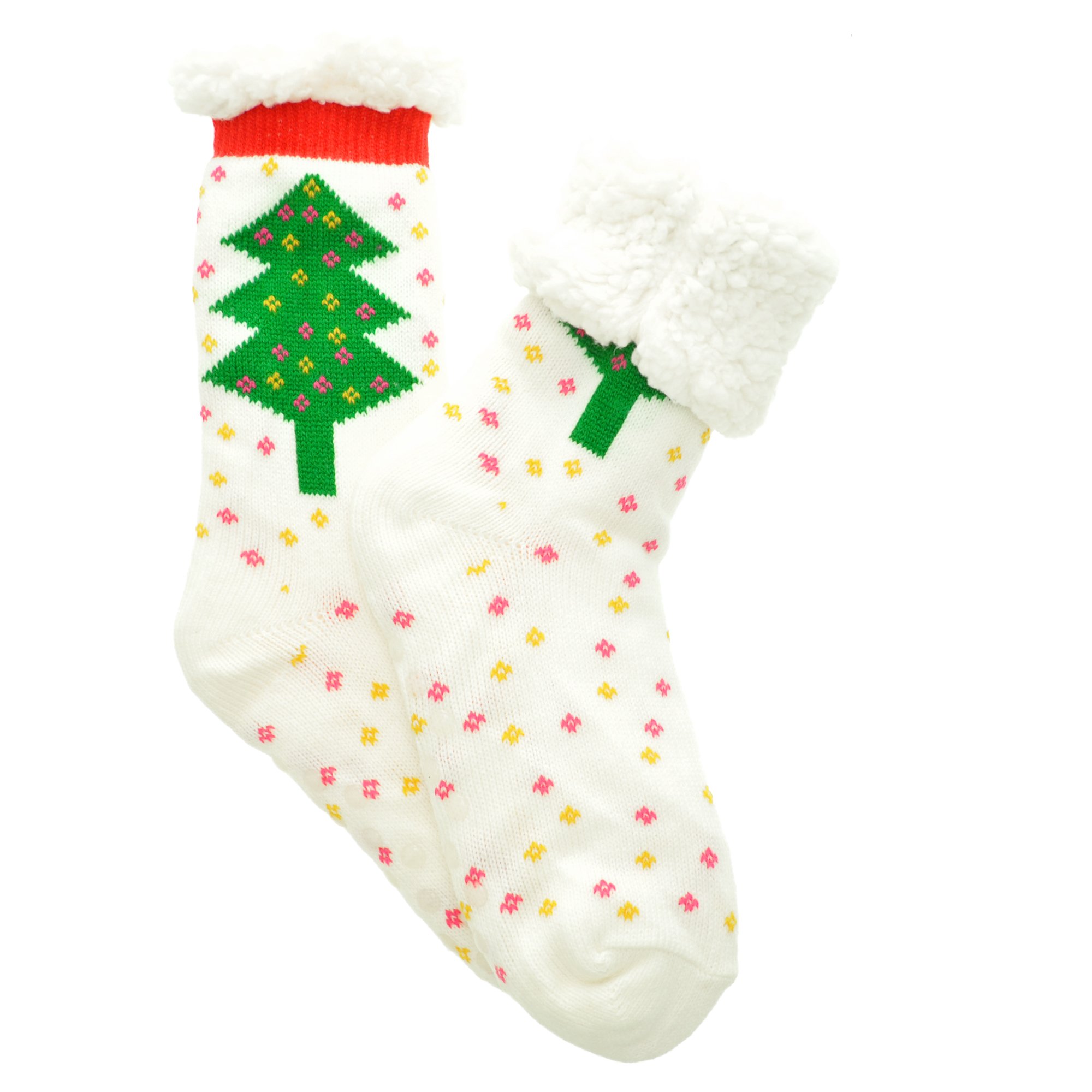 Angelina Women's Sherpa-Lined Thermal Christmas Slipper Socks with Gift Tags - Image 4