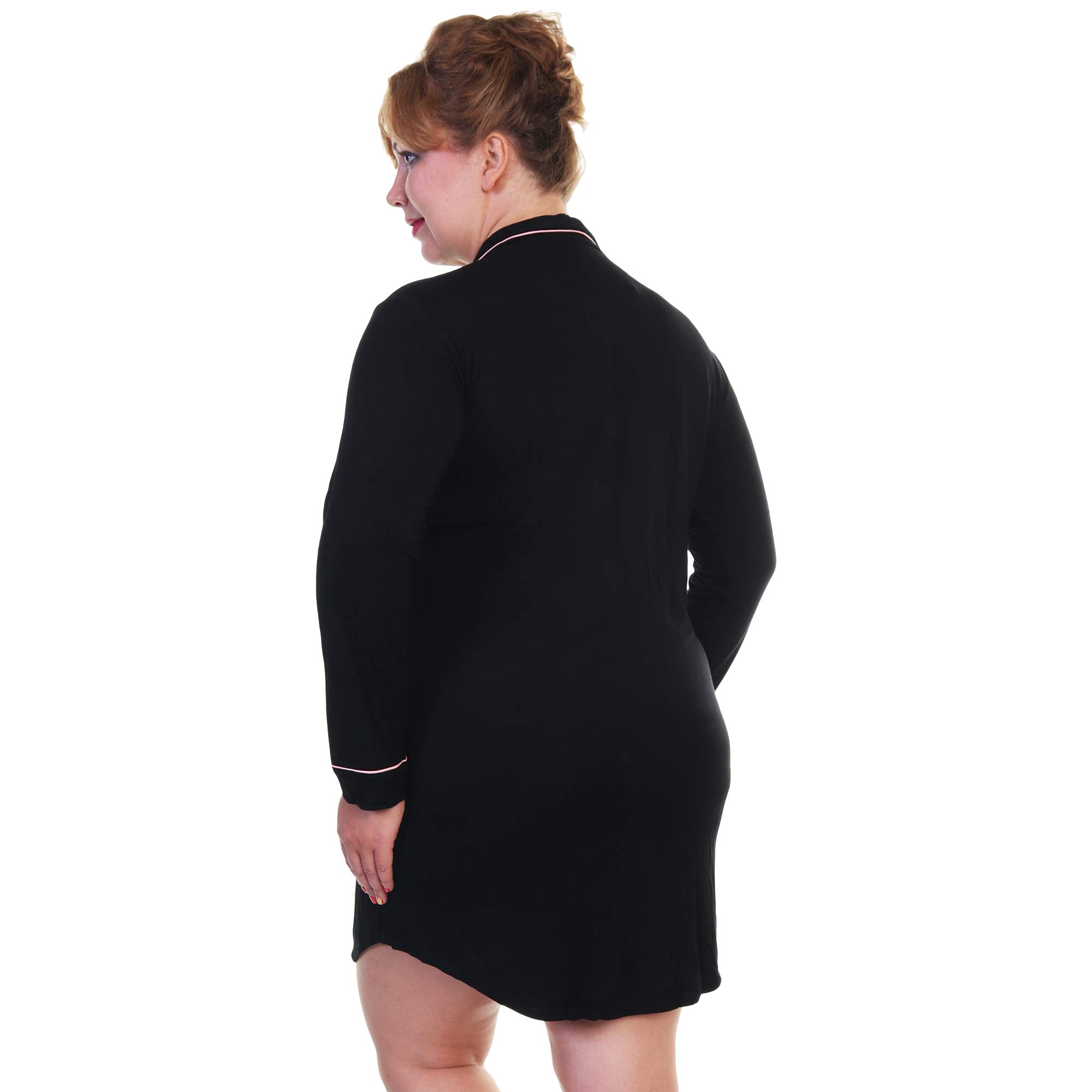 Angelina Women's Soft and Comfy Button Down Sleep Shirt Dress Nightgown - Image 4