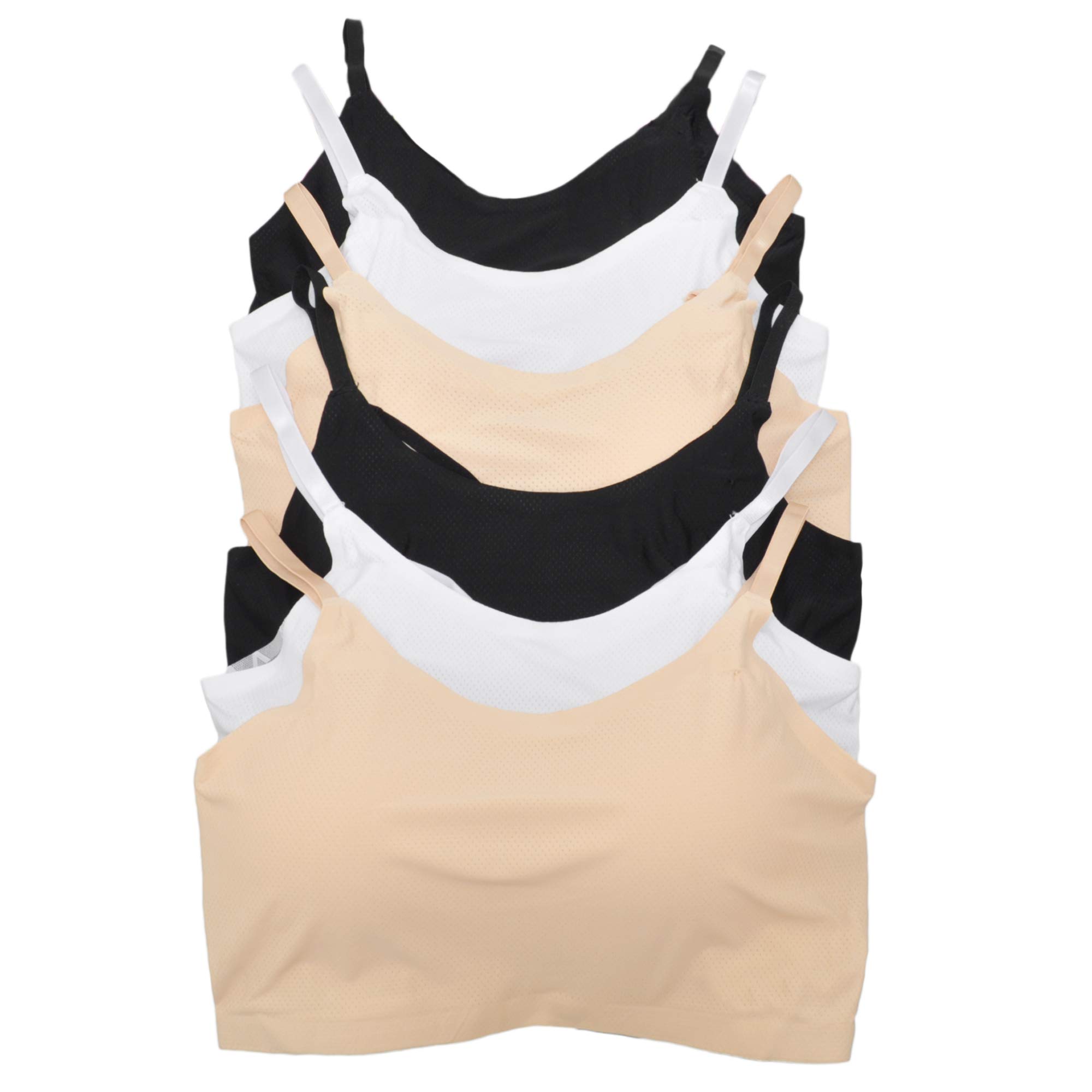 Angelina Women's Wire-Free Laser Cut Bralettes with Lace Back Design (6-Pack) - Image 5