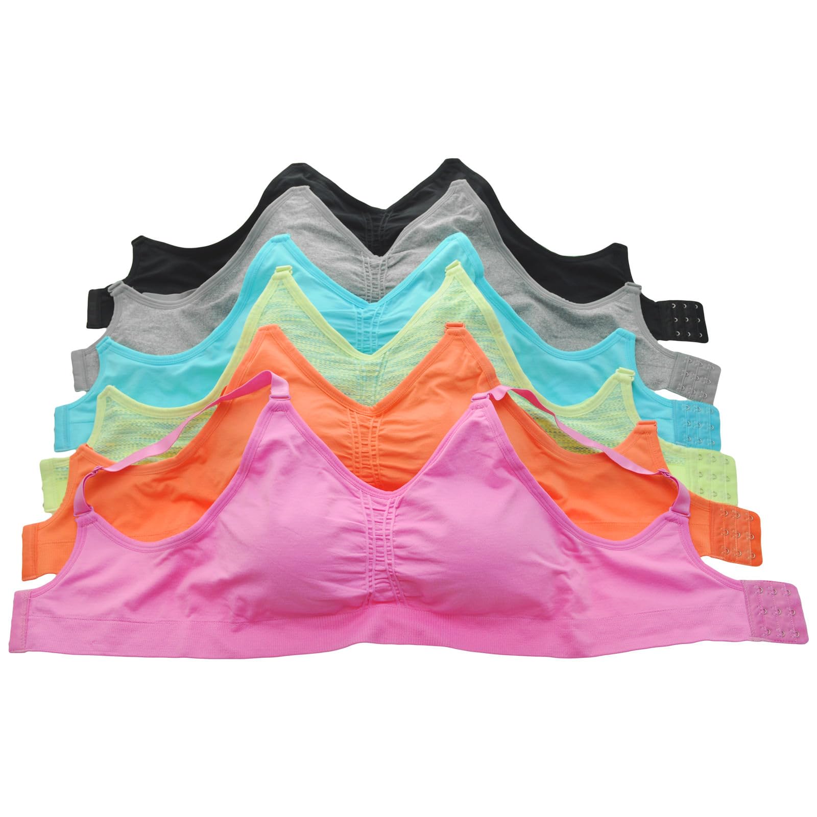 Angelina Women's Wire-Free Seamless Bra with Adjustable Closure (6-Pack) - Image 5