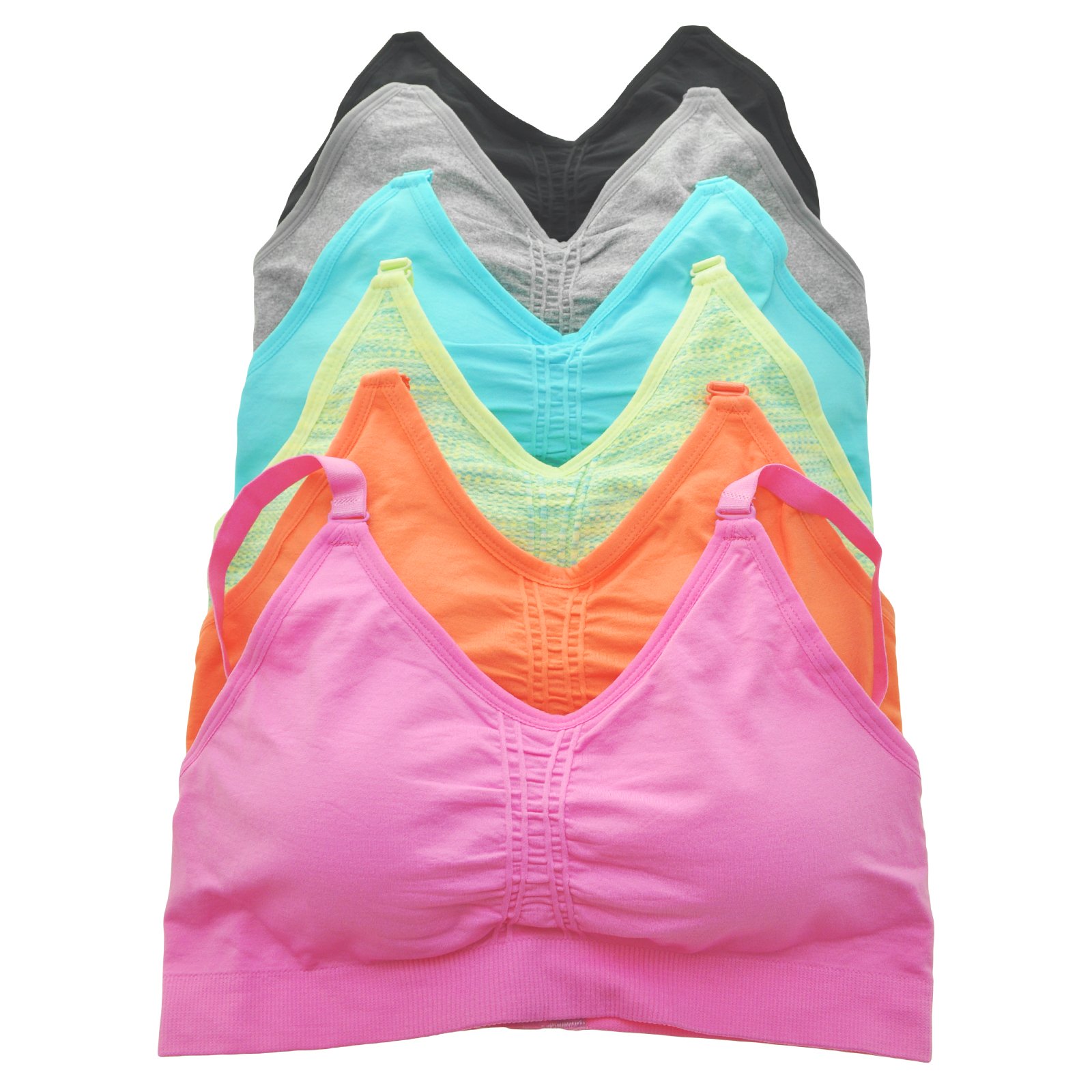 Angelina Women's Wire-Free Seamless Bra with Adjustable Closure (6-Pack) - Image 6