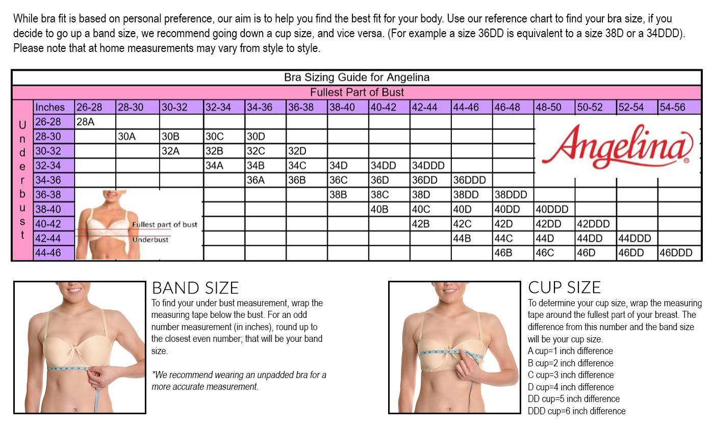 Angelina Women's Wired Padded T-Shirt Bras with Wide Wings (6-Pack) - Image 7