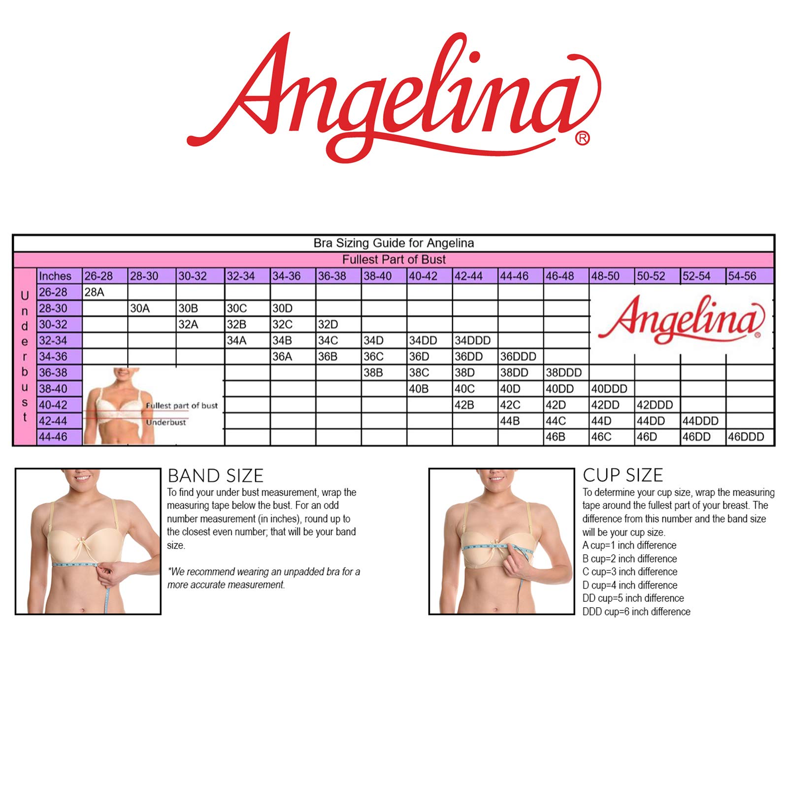 Angelina Women's Wired Racerback Bra with Clasp (6-Pack) - Image 7